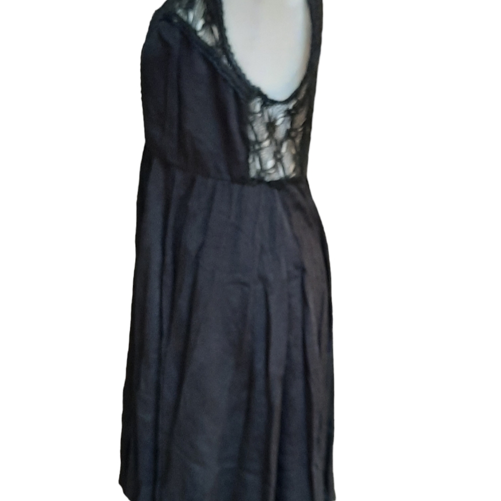 Free People Black Crochet Boho Dresz - Picture 2 of 5